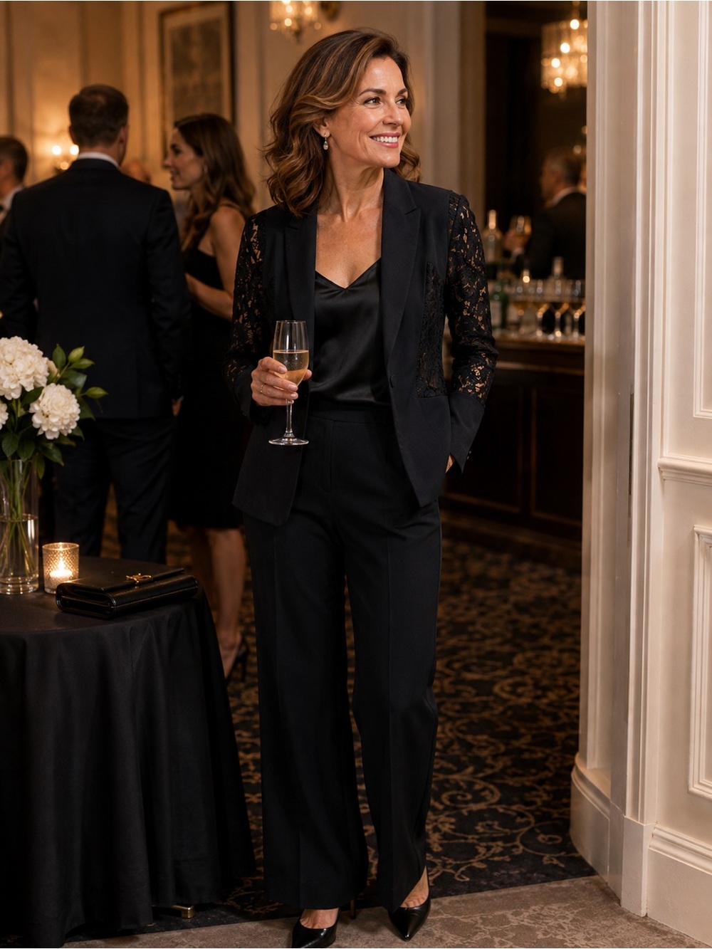 INC International Concepts Black Lace Blazer (TSE)